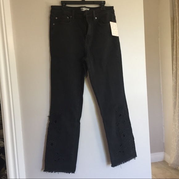 Free People Embroidered laser cut jeans - Picture 5 of 7